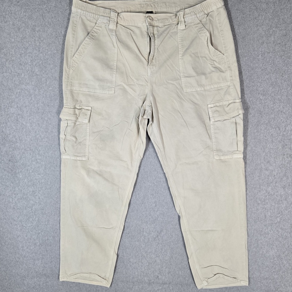 American Eagle Women Pants 20 Beige Cargo Skater Grunge 28" Inseam